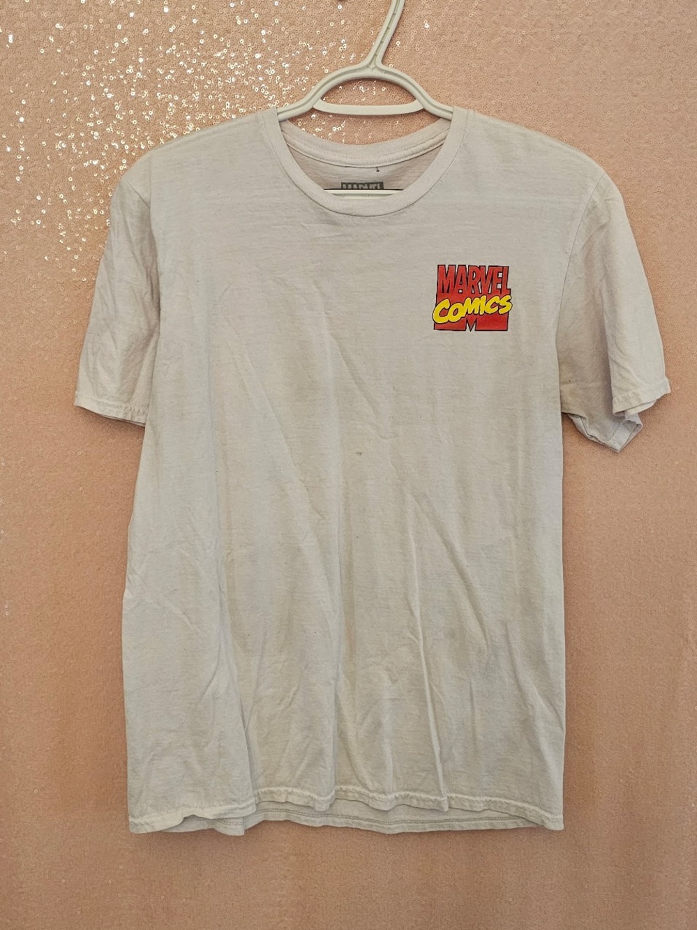 Mens White marvel comics Crew Neck T-Shirt